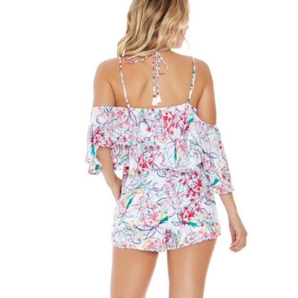 NWT L*Space seaside romper floral paisley cover up - Picture 2 of 6
